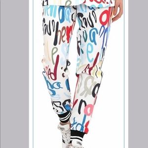 WHY DRESS Graffiti Joggers letter print pants Sz S
